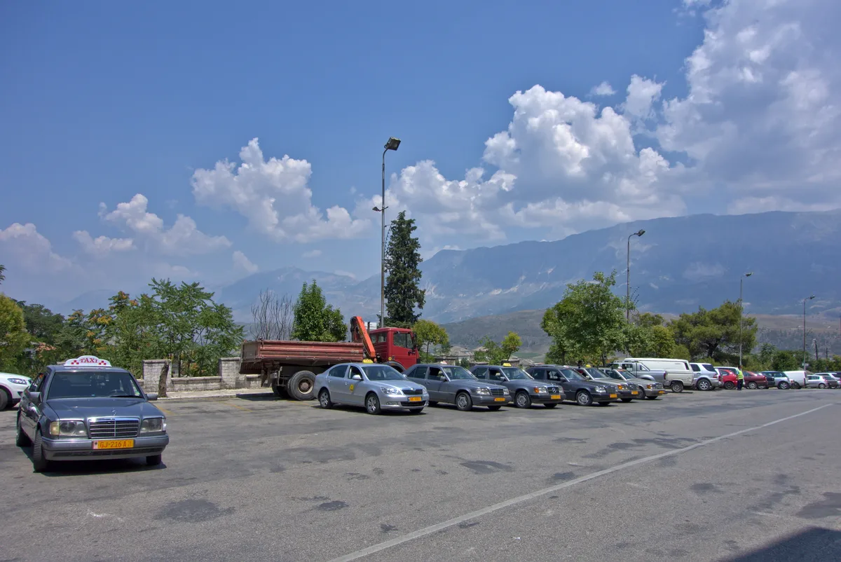 A parking area near Gjirokastra old town
